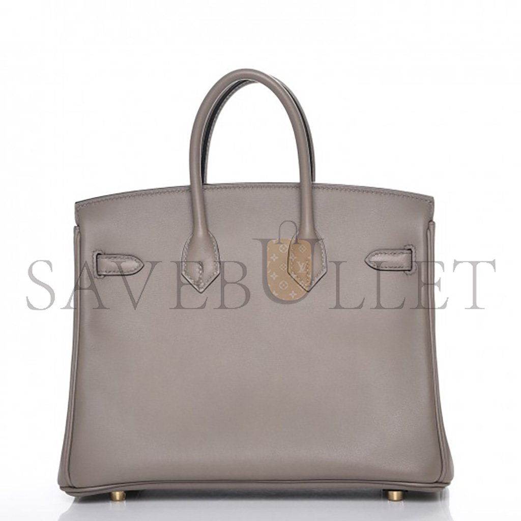 H**mes birkin 25 swift asphalt grey gold buckle bag h049362ck03 (25*20*13cm)